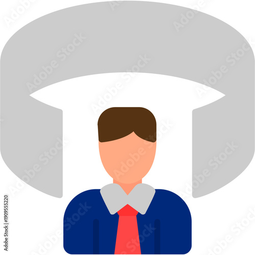 Person inside virtual reality headset space Icon