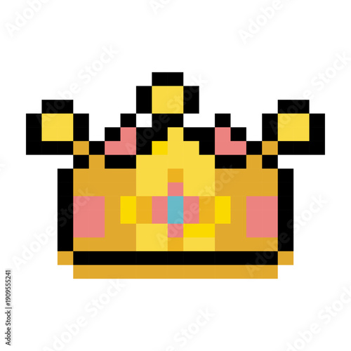 Golden Queen Bee Royal Crown Pixel