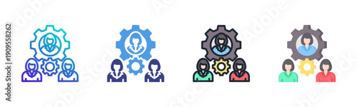 Hr Outsourcing icon set multiple style collection