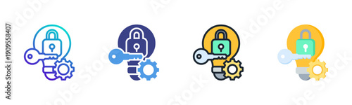 Key Skills icon set multiple style collection