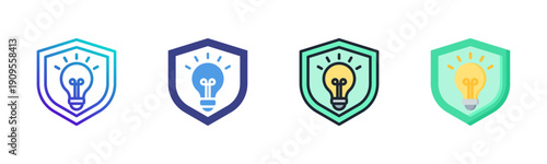Idea Protection icon set multiple style collection