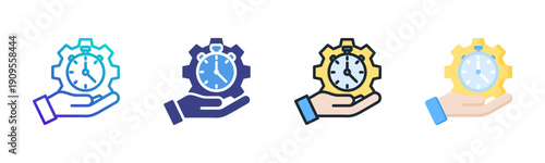 Time Management icon set multiple style collection