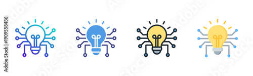 Innovation icon set multiple style collection