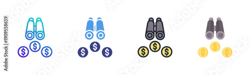 Discover icon set multiple style collection