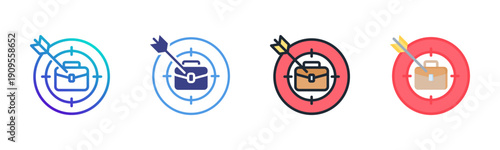 Mission icon set multiple style collection