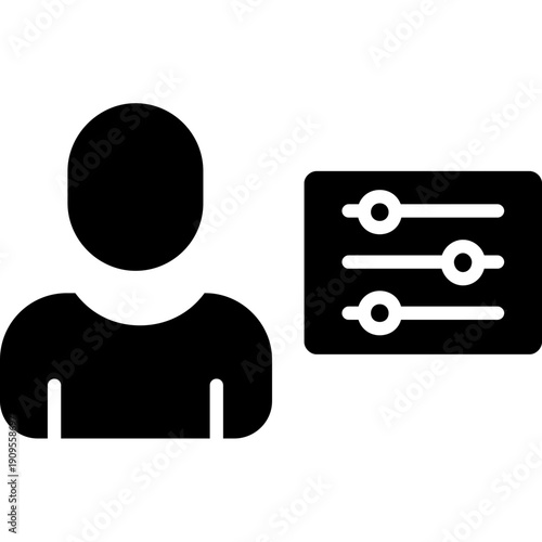 User with adjustment sliders Icon