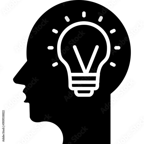 Head with light bulb Icon