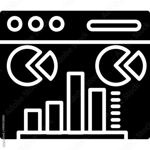 Browser window with charts Icon