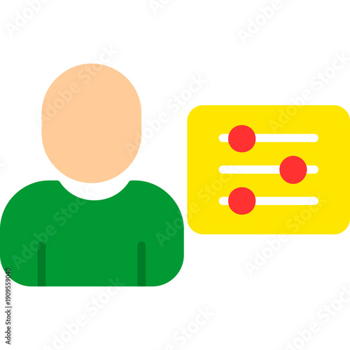 User with adjustment sliders Icon
