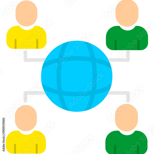 Globe with connected users Icon