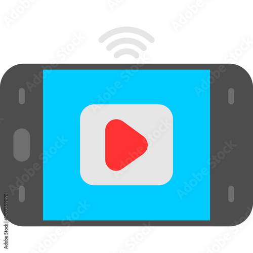 Smartphone with play and signal Icon
