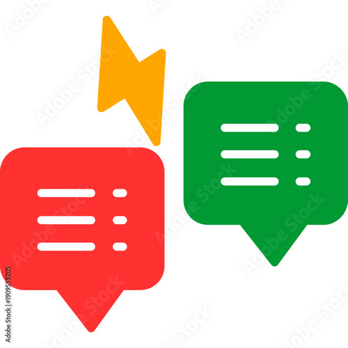 Speech bubbles with lightning Icon