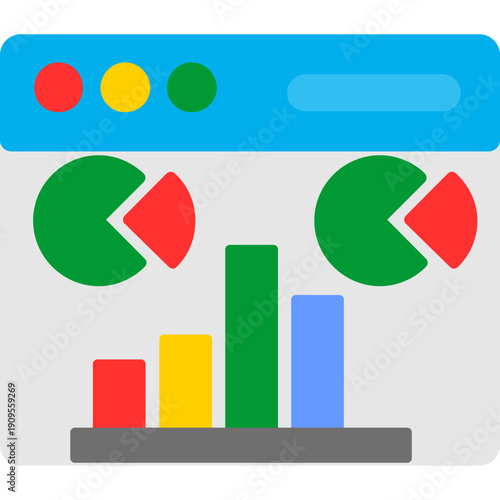 Browser window with charts Icon