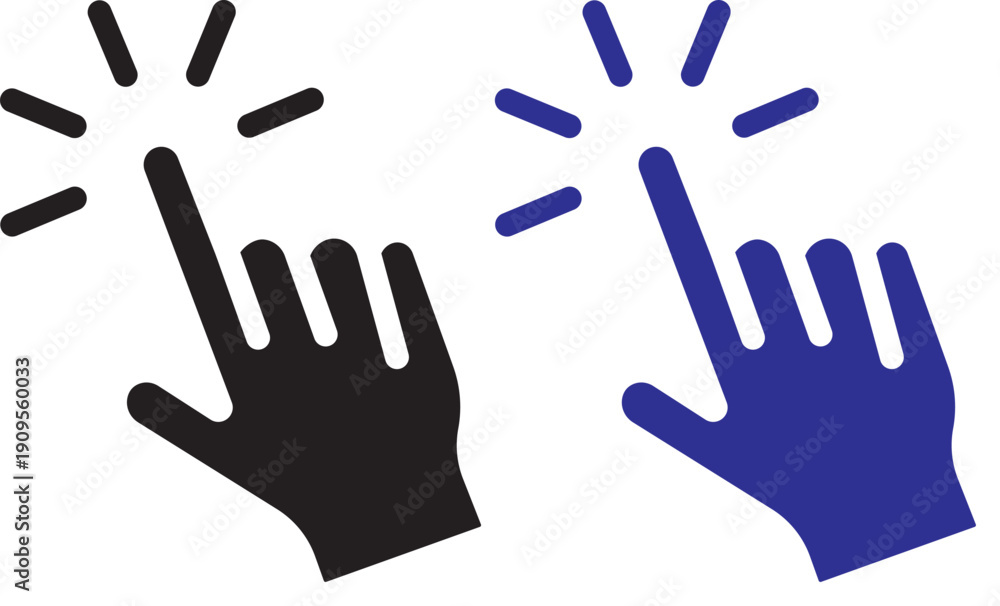 Obraz premium Hand click icon set. pointer sign and symbol. Hand click icon set illustration. Hand cursors icons click set vector illustration on transparent. Computer mouse click cursor arrow icons set