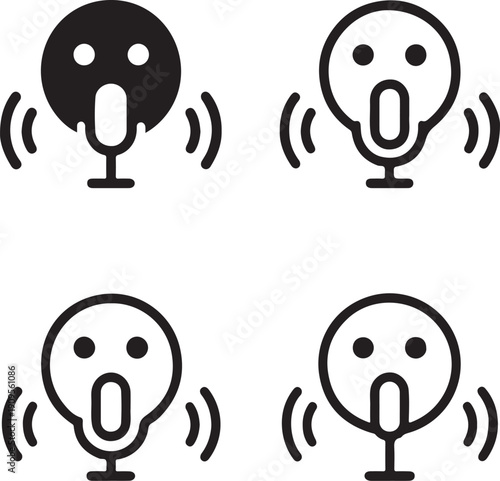 Isolated AI Voice Assistant Icon, AI voice recognition technology, AI intelligent assistant concept, AI smart automation design, AI machine learning assistant vector isolated