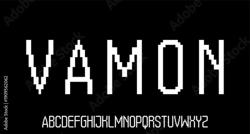 modern 8BIT PIXEL style font alphabet design modern vector