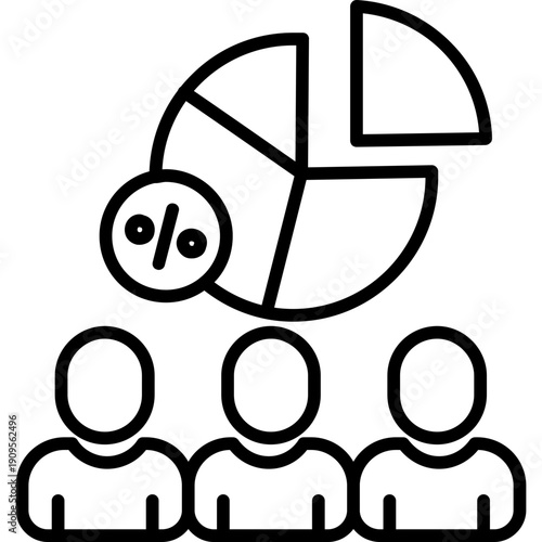 Pie chart with people Icon