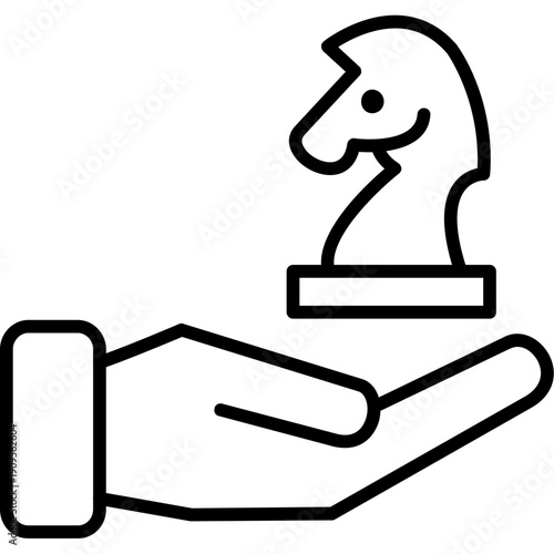 Hand holding chess piece Icon