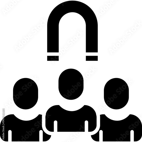 Magnet attracting people Icon