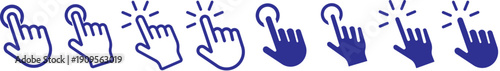 Hand click icon set. pointer sign and symbol. Hand click icon set illustration. pointer sign and symbol. hand cursor icon. Computer mouse click cursor arrow icons set. Clicking cursor