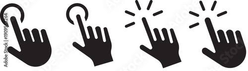 Hand click icon set. pointer sign and symbol. Hand click icon set illustration. pointer sign and symbol. hand cursor icon. Computer mouse click cursor arrow icons set. Clicking cursor