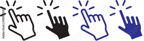Hand click icon set. pointer sign and symbol. Hand click icon set illustration. pointer sign and symbol. hand cursor icon. Computer mouse click cursor arrow icons set. Clicking cursor
