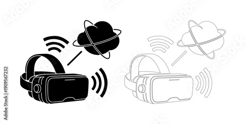 Virtual reality headset connecting to the cloud wirelessly for immersive digital experiences
