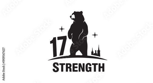 Strength Logo: A strong bear stands tall with the number 17 and the word strength incorporated into this emblem of power and resilience. This logo embodies a robust and enduring spirit.