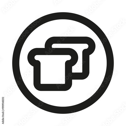 Toasted Bread Professional Modern Line Icon. Minimal breakfast snack kitchen meal outline design