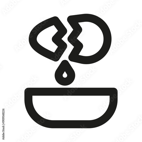 Egg Bowl Cooking Professional Modern Line Icon. Minimal kitchen utensil breakfast ingredient meal preparation outline design