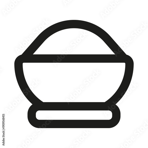 Rice Bowl Professional Modern Line Icon. Minimal asian cuisine food meal dinner restaurant outline design
