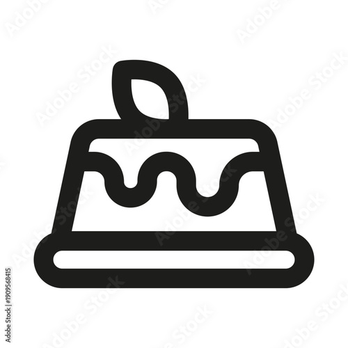 Cake Professional Modern Line Icon. Minimal bakery dessert sweet celebration birthday pastry outline design