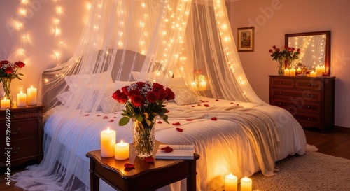 Wallpaper Mural Romantic bedroom decoration Torontodigital.ca