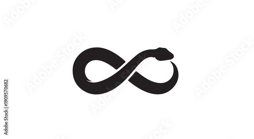 Infinity Snake: A unique and elegant symbol featuring a snake intertwined to form the infinity symbol, representing eternity and endless possibilities.