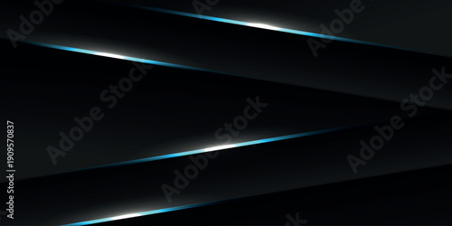 Modern technology background with overlapping layers and glowing neon lines. Futuristic vector design for cover, brochure, banner, website, certificate, and card. EPS. 2