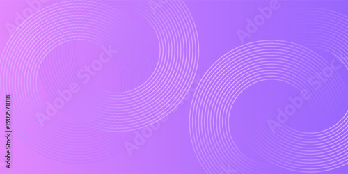 Abstract circle lines on pink and purple background. Geometric stripe line art design for poster, brochure, cover, website, header, web banner, presentation.
