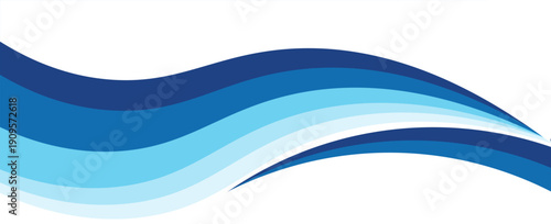Abstract Wave Pattern with Blue Gradient Horizontal Background Design. vector