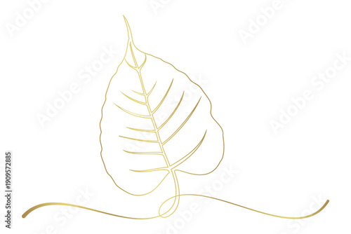 Bodhi leaf line art style illustration 1.eps