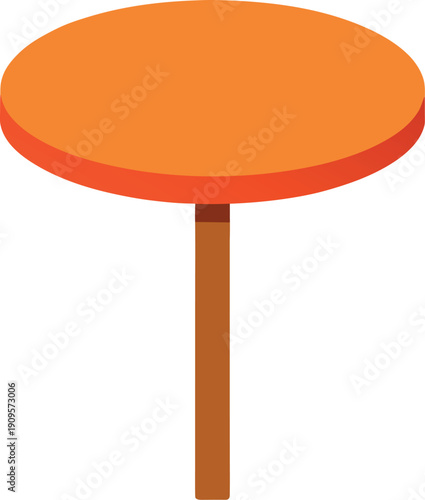 Bright round side table flat illustration design
