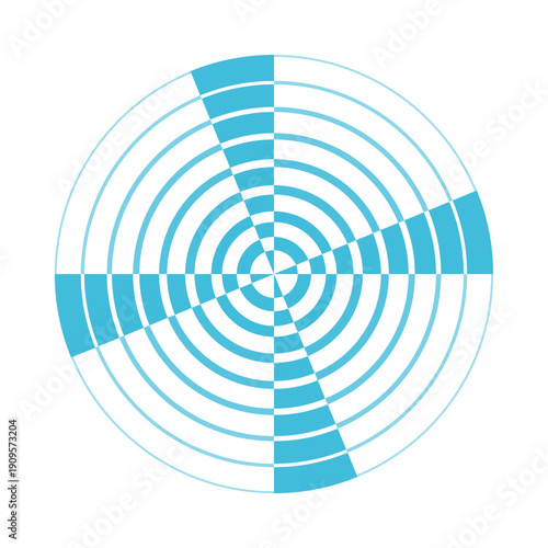 Radar effect icon. Scan signal. Control or dynamic symbol. Vector