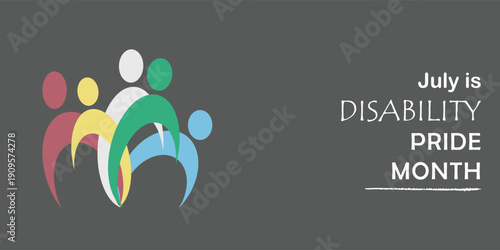 Disability Pride Month. Color stripes representing a form of impairment. vector dynamic flag disability pride month. EPS10