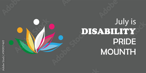 Disability Pride Month. Color stripes representing a form of impairment. vector dynamic flag disability pride month. EPS10