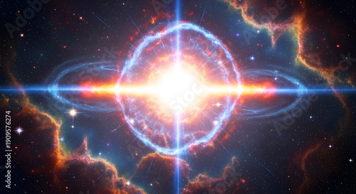 Wallpaper Mural An image of star in the center of nebula with bright blue. Torontodigital.ca