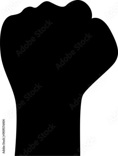 Clenched fist hand held high in protest vector