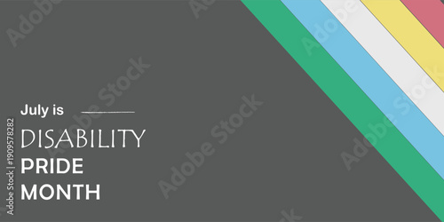 Disability Pride Month. Color stripes representing a form of impairment. vector dynamic flag disability pride month. Eps10
