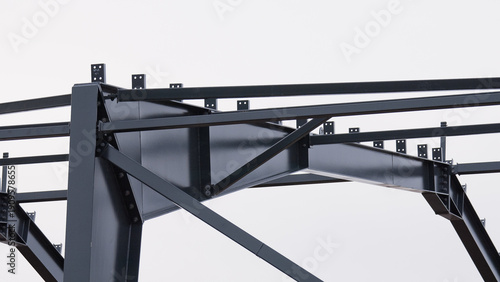 Photography Metal construction, in the photo the structure of the building frame made of met