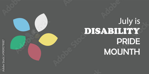Disability Pride Month. Color stripes representing a form of impairment. vector dynamic flag disability pride month. EPS10