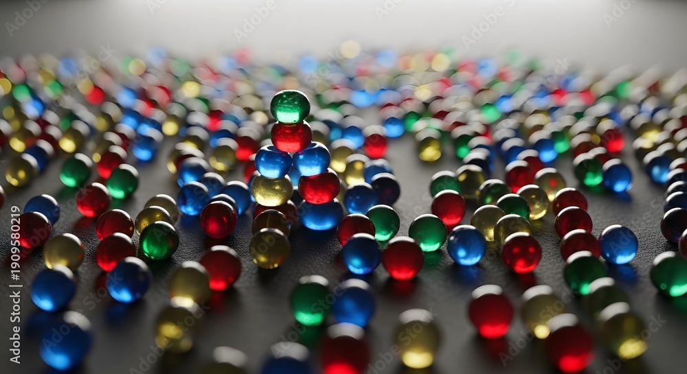 Obraz premium Bunch of colorful lights on white surface with white wall in the.