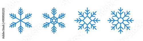 Snow icons. Snowflakes vector design. Winter symbol. Snowflake icon set. Editable stroke