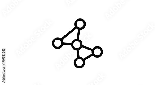 Abstract network of connected circles a minimalist black silhouette